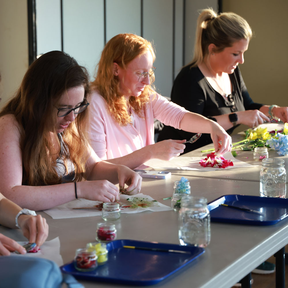 Adult flower workshop at Tifft